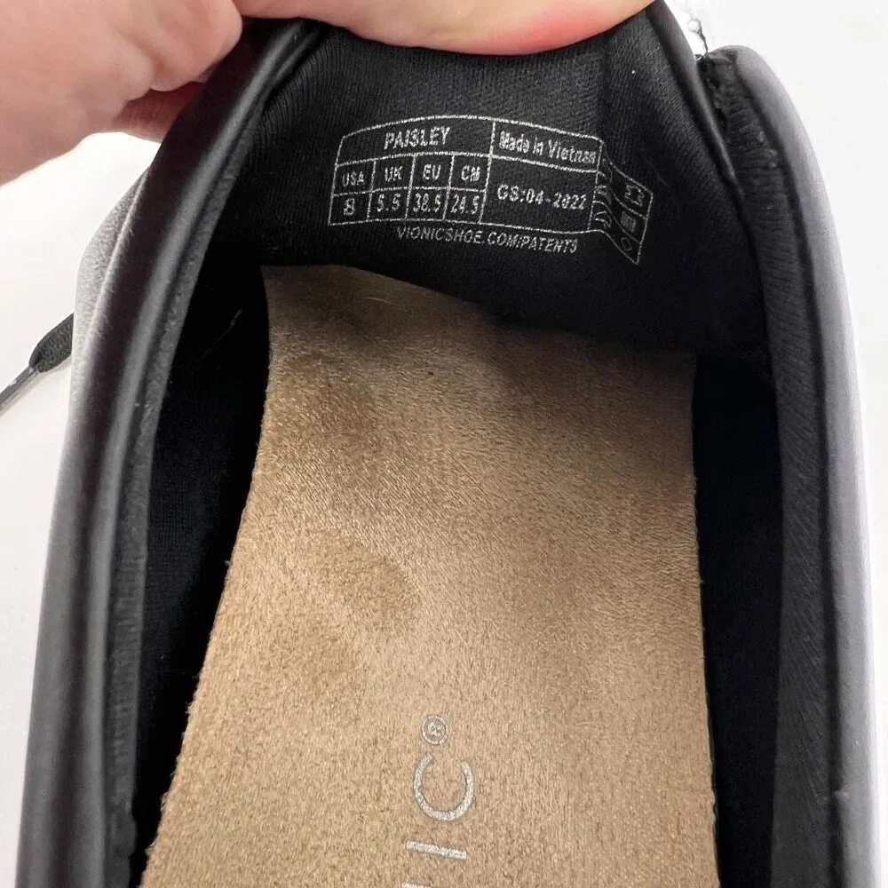 VIONIC‎ Women’s 8 Comfort Shoes Paisley Black Leather